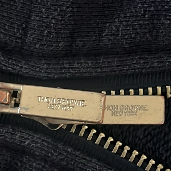 Thom Browne Classic Loop Back Four Bar Full Zip Hoodie - Picture 5 of 17